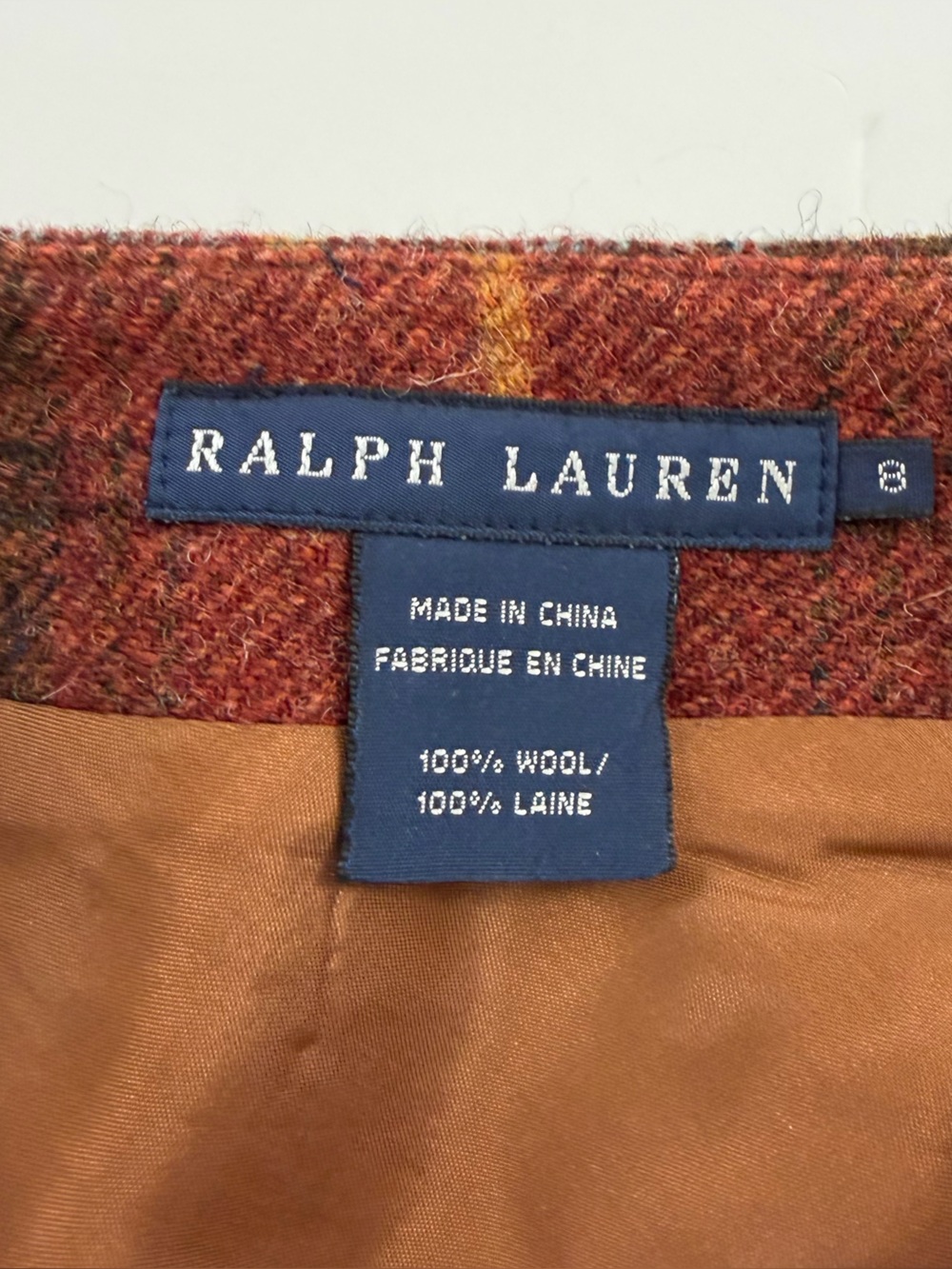 Vintage Ralph Lauren Skirt Womens 8 100% Wool Plaid Equestrian - Picture 2 of 6